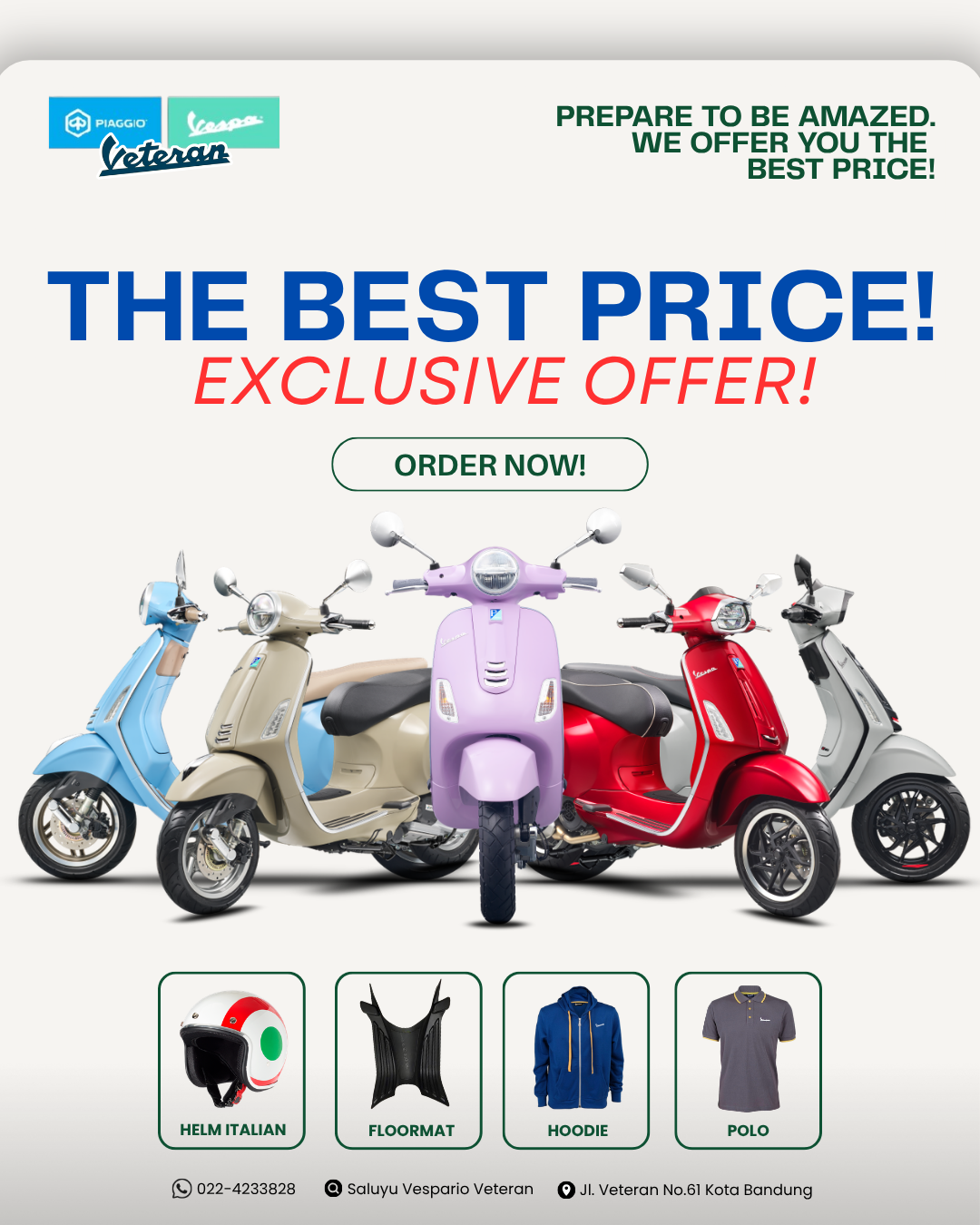 Exclusive Offer! Promo Kredit Vespa Matic di Vespario Veteran Bandung